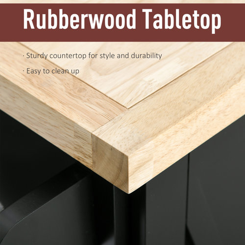 Gracie Oaks Kerlin Wood Kitchen Island & Reviews Wayfair